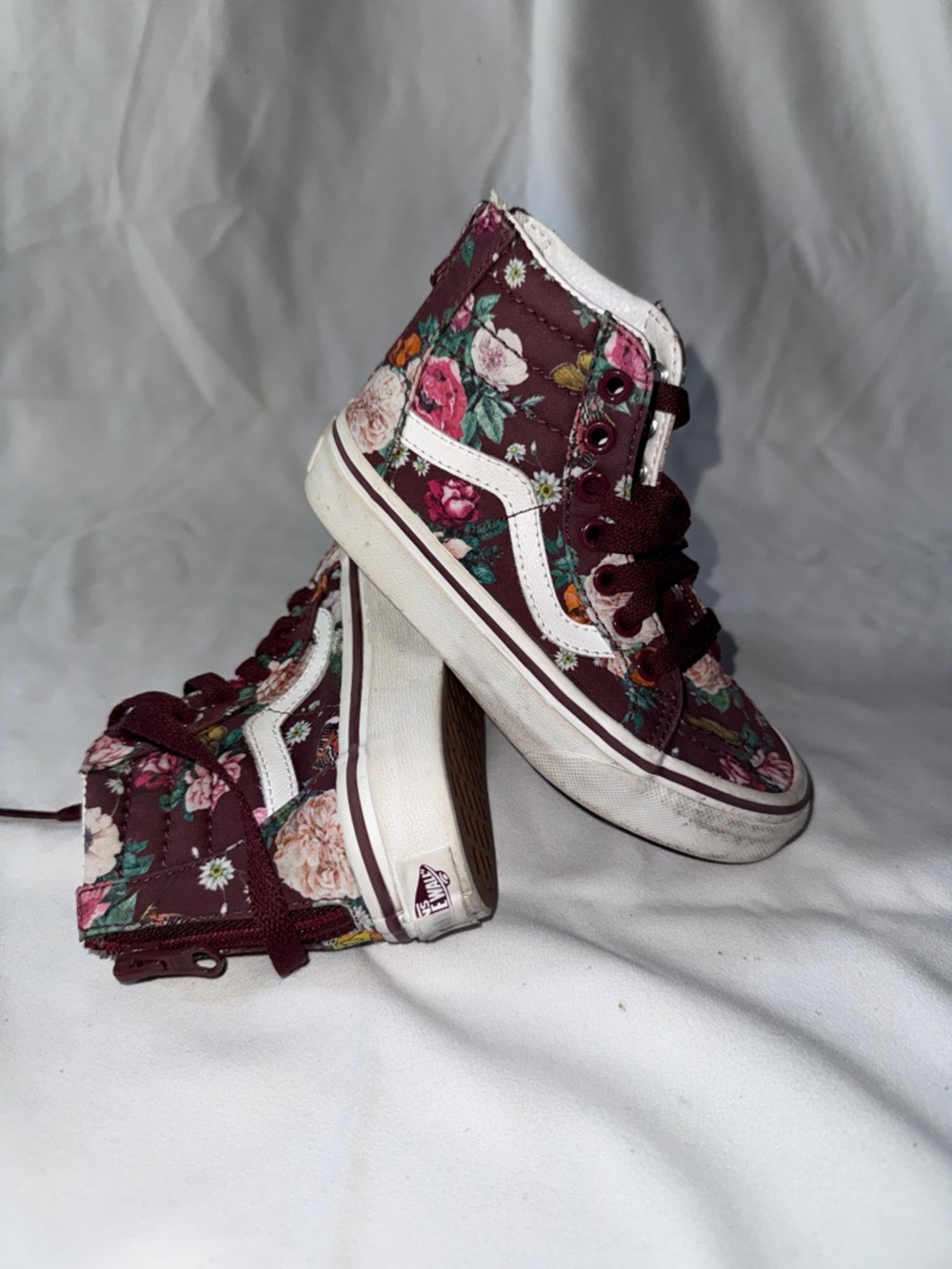Vans Burgundy Floral High-Top Sneakers
